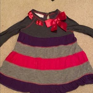 Bonnie Baby striped bow dress 24 mos
